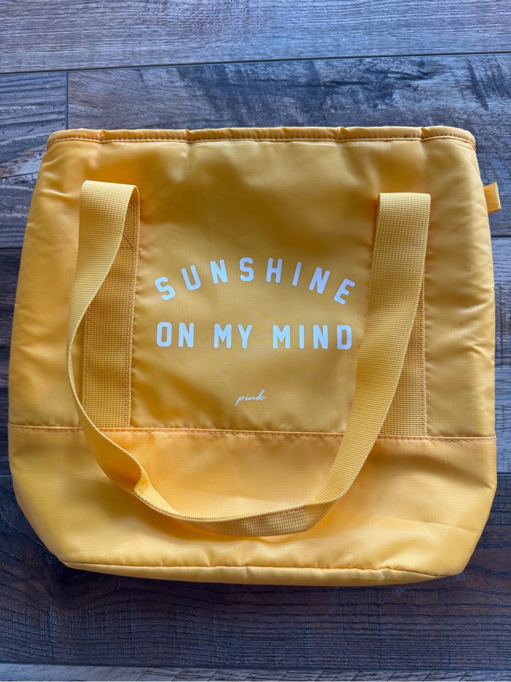 PINK Victoria's Secret Yellow 'Sunshine On My Mind' Tote Bag